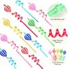 25 Hot Air Balloon Drinking Straws with 2 PCS Straws Cleaning Brush for Birthday Party Supplies Favors Girl Baby Shower Decorations view 4