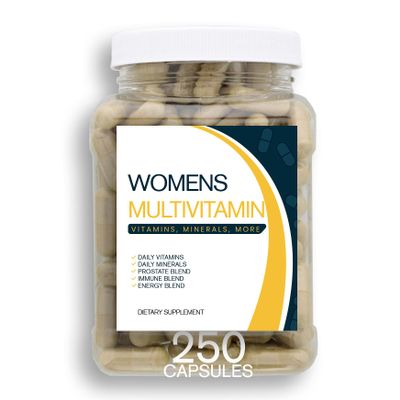 Bulk Buy Multivitamin & Women's Health Blend - 250CT Tub - Providing Daily Serving of Vitamins, Minerals, Womens Health, Antioxidants & Energy in a Clear Square Grip Jar