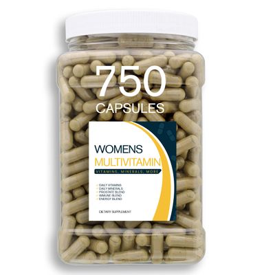 Bulk Buy Multivitamin & Women's Health Blend - 750CT Tub - Providing Daily Serving of Vitamins, Minerals, Womens Health, Antioxidants & Energy in a Clear Square Grip Jar