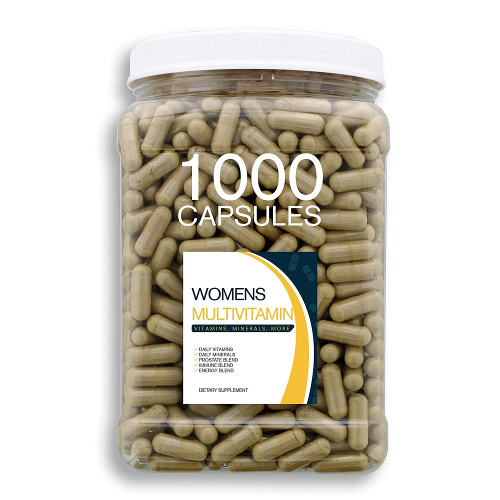 Bulk Buy Multivitamin & Women's Health Blend - 1000CT Tub - Providing Daily Serving of Vitamins, Minerals, Womens Health, Antioxidants & Energy in a Clear Square Grip Jar