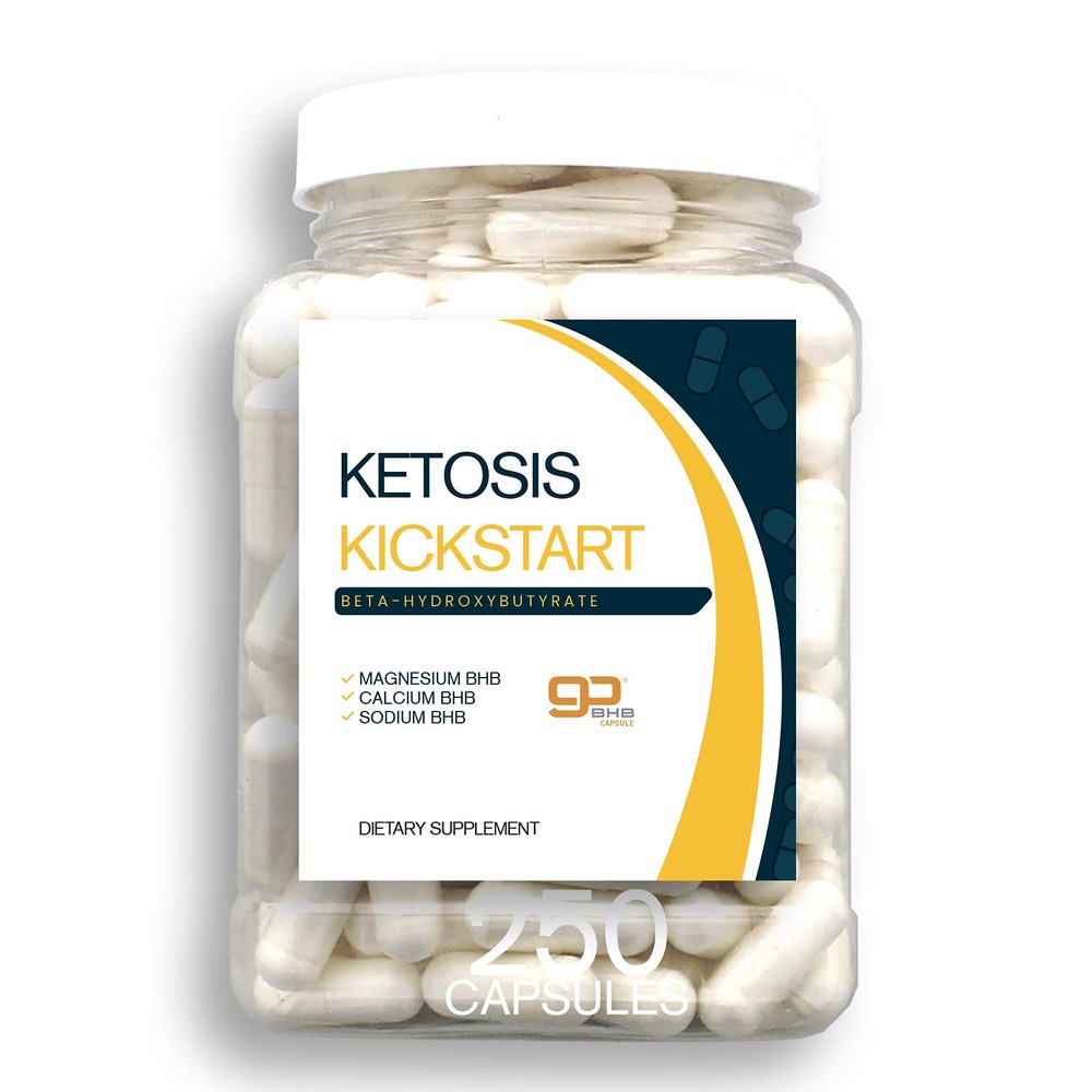 Bulk Buy Ketosis Kickstart - 250 CT beta-hydroxybutyrate Salts for Ketogenic Diet in a Clear Square Grip Jar