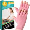 2 Pairs Arthritis Compression Gloves for Relieve Rheumatoid Arthritis, Osteoarthritis, Carpal Tunnel, Joint Pain, Open Fingerless Gloves, Fit for Women and Men to Daily Work (Pink, Medium) view 1