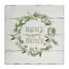 Stupell Industries Sweet Home Greeting Eucalyptus Wreath Rustic Plank Pattern Canvas Wall Art, 17 x 17, Beige view 1