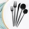 Novelty Modern Flatware, Cutlery, Teaspoons/Dessert Spoon Luxury Black 32 Count view 3