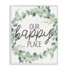 Eucalyptus Wreath Happy Place Greeting, 16 x 20 Inch Framed Gicle Print view 1