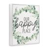 Eucalyptus Wreath Happy Place Greeting, 16 x 20 Inch Framed Gicle Print view 2
