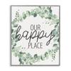 Eucalyptus Wreath Happy Place Greeting, 16 x 20 Inch Framed Gicle Print view 1