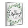 Eucalyptus Wreath Happy Place Greeting, 16 x 20 Inch Framed Gicle Print view 2