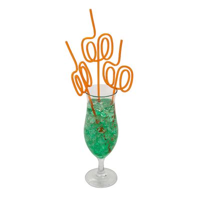 Fun Express 12 Pieces Pumpkin Silly Straws, BPA Free Plastic, Reusable for Fall and Halloween Party Supplies, Orange