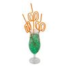 Fun Express 12 Pieces Pumpkin Silly Straws, BPA Free Plastic, Reusable for Fall and Halloween Party Supplies, Orange view 1