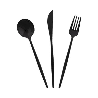 Modern Plastic Black Cutlery Sets - 24 ct - Party Supplies - 24 Pieces