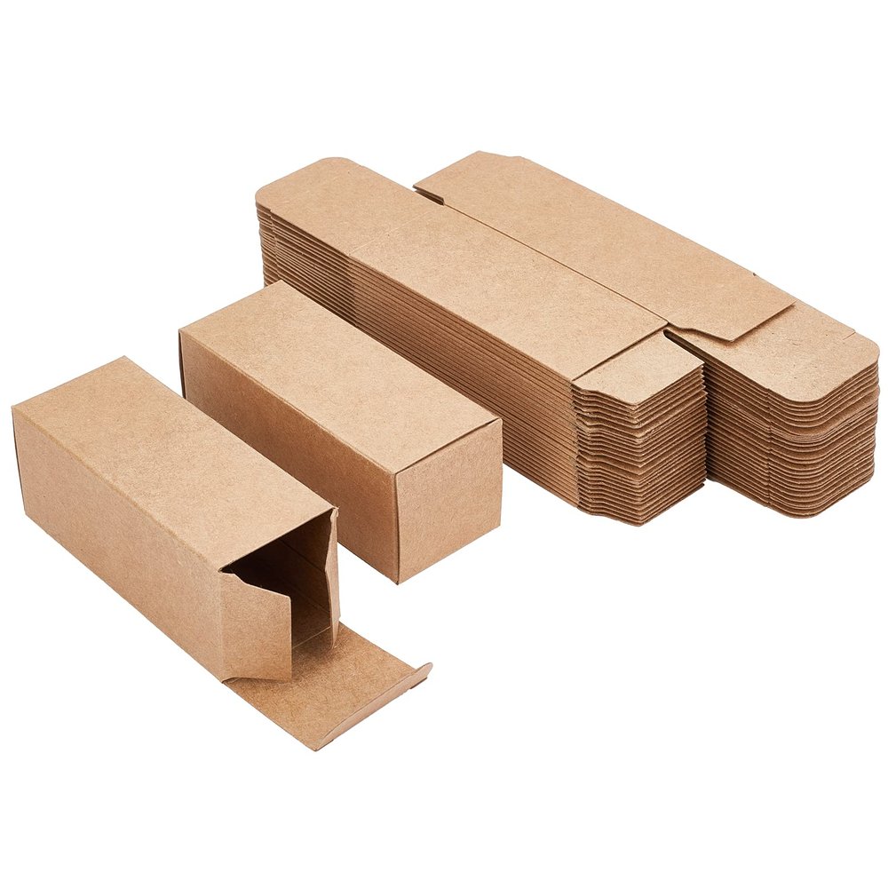 BENECREAT 45PCS Brown Kraft Paper Lipstick Box Essential Oil Wrapping Box for, Wedding, Birthday Party Favor, 9.1x3.7x3.6cm/3.58x1.45x1.41