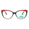 willochra Cateye Bifocal Reading Glasses Women Blue Light Blocking, Computer Spring Hinge Readers cat Frames Anti UV Ray (black red, 2.5) view 1