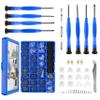 Upgrade Version Magnetic Eye Glass Repairing Kit, Eyeglass Repair Tool Kit with Compact Screw Box Include Nose Pads, Precision Screwdriver Set, Screws, Tweezer for Eyeglass, Sunglass, Spectacles Watch view 1