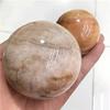 1pc Folk Crafts Natural Gemstone Orange Moonstone Crystal Ball Spheres 55-60mm for Decoration view 3