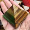 1pc Natural Gemstones Folk Crafts Physiotherapy Decoration Tiger Eye Quartz Pyramid 50mm for Reiki view 2