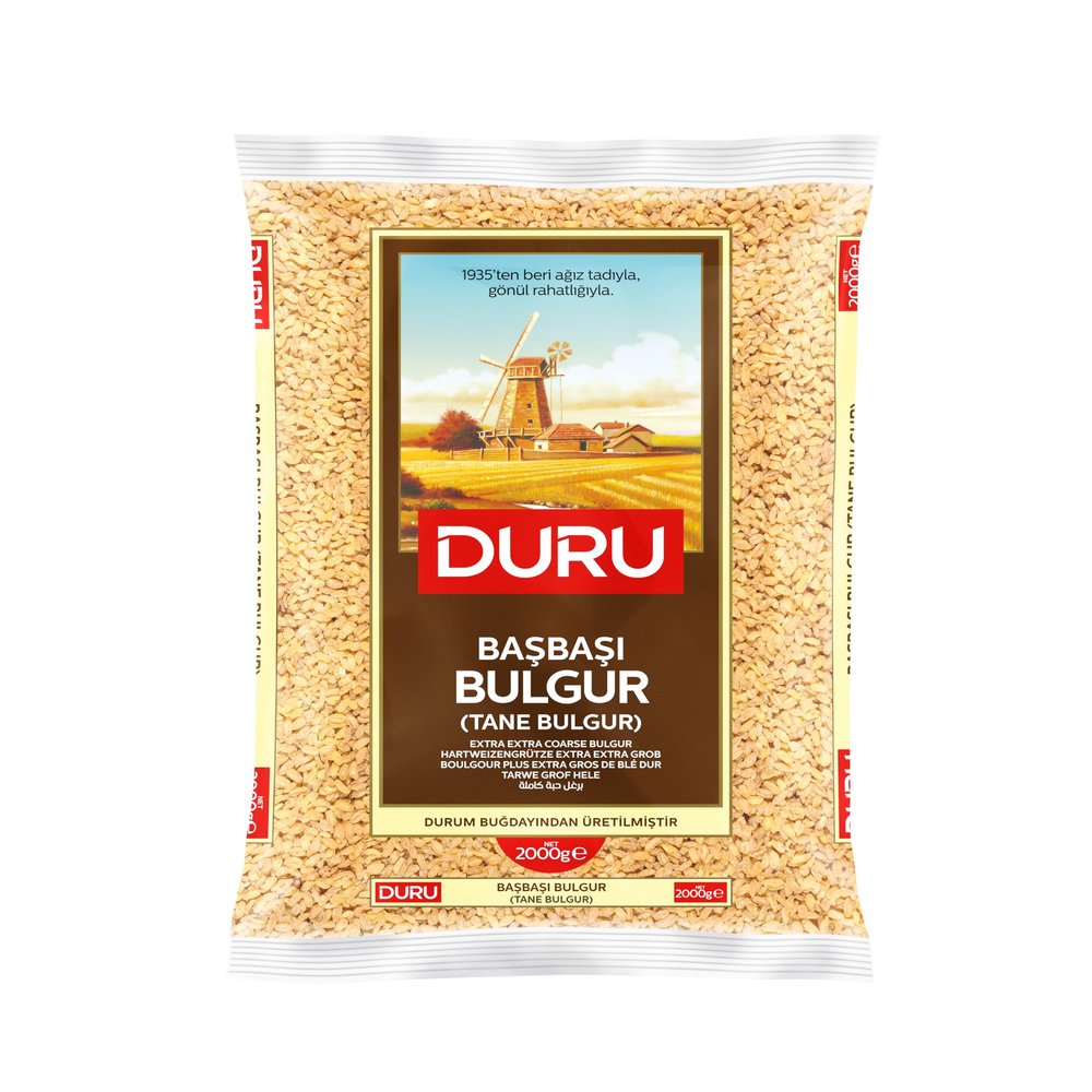 Duru Extra Extra Coarse Bulgur, 88.2oz (2500 g), Wheat Berries, 100% Natural and Certificated, High Fiber and Protein, Non-GMO, Great for Vegan Recipes, Better than Rice