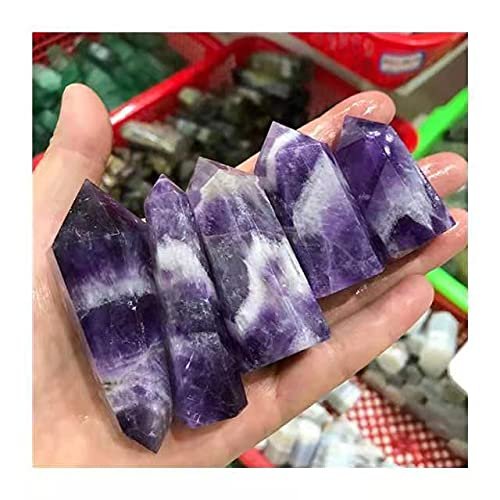 1pc Natural Dream Amethyst Obelisk Quartz Crystal Wand Healing Stones 50-60mm for Home Decoration