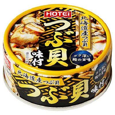 Japanese HOTEI Tsubugai Ajitsuke 3.17oz. (90g) (Pack of 6) - Canned Seasoned Whelk (from Hokkaido Prefecture) with Sweet Bonito Flavored Soy Sauce - MADE IN JAPAN - Limited Stock
