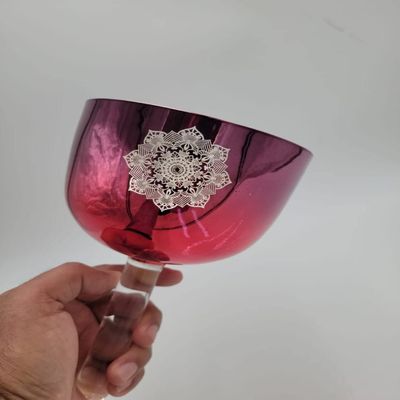 5 Inch beautifully crafted Colorful Note C# 5th Octave Crystal Singing Bowl With Handle