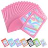 100 pcs Pink Smell Proof Mylar Holographic Bags Packaging Bags,Clear Resealable Odor Proof Bag Foil Pouch Bag for Food Storage and Lipgloss,Jewelry,Eyelash Packaging for Small Business(5.5x7.9Inch) view 1