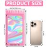 100 pcs Pink Smell Proof Mylar Holographic Bags Packaging Bags,Clear Resealable Odor Proof Bag Foil Pouch Bag for Food Storage and Lipgloss,Jewelry,Eyelash Packaging for Small Business(5.5x7.9Inch) view 2
