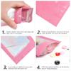 100 pcs Pink Smell Proof Mylar Holographic Bags Packaging Bags,Clear Resealable Odor Proof Bag Foil Pouch Bag for Food Storage and Lipgloss,Jewelry,Eyelash Packaging for Small Business(5.5x7.9Inch) view 3