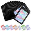 100 pcs Black Smell Proof Mylar Holographic Bags Packaging Bags,Clear Resealable Odor Proof Bag Foil Pouch Bag for Food Storage and Lipgloss,Jewelry,Eyelash Packaging for Small Business(6.3x9.4Inch) view 1