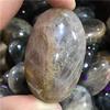 1pc Natural Crystal Gemstone Black Moonstone Quartz Palm Stone 60-70mm for Garden Decoration view 1