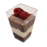 zappy 200 Ct Square 3.5 oz Mini Dessert Cups with Lids Clear Tasting Sample Shot Glasses Disposable Plastic Cups Mini Trifle Bowls Mousse Cup Parfait