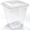 zappy 200 Ct Square 3.5 oz Mini Dessert Cups with Lids Clear Tasting Sample Shot Glasses Disposable Plastic Cups Mini Trifle Bowls Mousse Cup Parfait view 2
