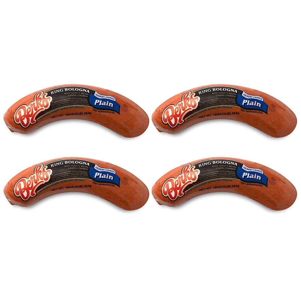 Berks Plain Ring Bologna Value Pack, 16 oz. per Individually-packed Piece (Pack of 4)