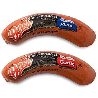Berks Plain & Garlic Ring Bologna Variety Pack, 16 oz. per Individually-packed Piece (Pack of 2)