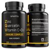 Zinc Quercetin 500mg with Vitamin C Vitamin D3 Bromelain Immune Support High Potency Quercetin Zinc Supplement ZQV by SPARTIS (Pack of 1 Bottle at 120-Caps) view 1