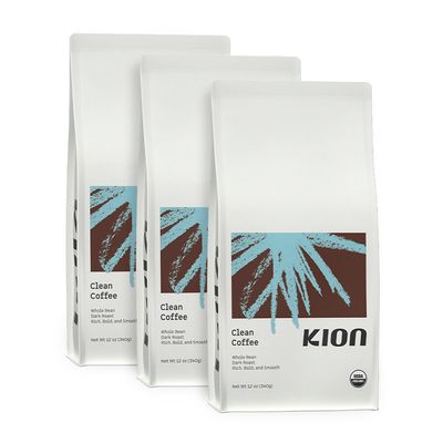 Kion Organic Coffee | Tested for Toxins | Roasted to Maximize Health and Taste | Whole Bean Dark Roast 12 Oz (3 Pack)