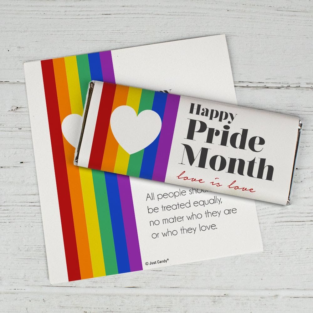 25ct Gay Pride Month Candy Giveaways Wrappers for Chocolate Bars (25 Pack)