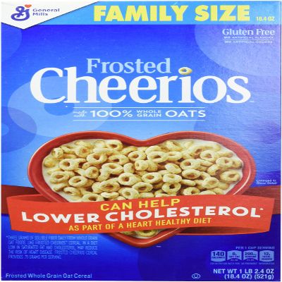 Cheerios Frosted Breakfast Cereal with Oats, Gluten Free, 18.4 oz (Pack of 7)