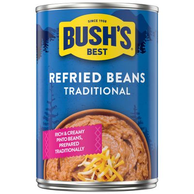 Bush's Best Traditional Refried Beans, 398 ml/13.5 fl. oz., Can, {Imported from Canada}