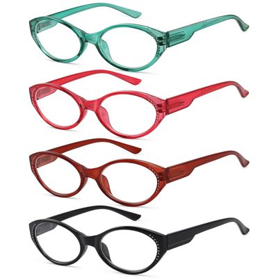 Eyekepper 4-pack Oval Reading Glasses for Women Stylish Readers +2.25