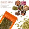 120 PCS Smell Proof Mylar Bags Resealable Odor Proof Bags Holographic Packaging Pouch Bag with Clear Window for Food Storage Eyelash Jewelry Candy Electronics Storage, 4 Sizes (Black) (ORANGE) view 3