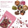 120 PCS Smell Proof Mylar Bags Resealable Odor Proof Bags Holographic Packaging Pouch Bag with Clear Window for Food Storage Eyelash Jewelry Candy Electronics Storage, 4 Sizes(PURPLE) view 4