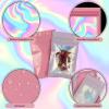 120 PCS Smell Proof Mylar Bags Resealable Odor Proof Bags Holographic Packaging Pouch Bag with Clear Window for Food Storage Eyelash Jewelry Candy Electronics Storage, 4 Sizes (Black) (PINK) view 3