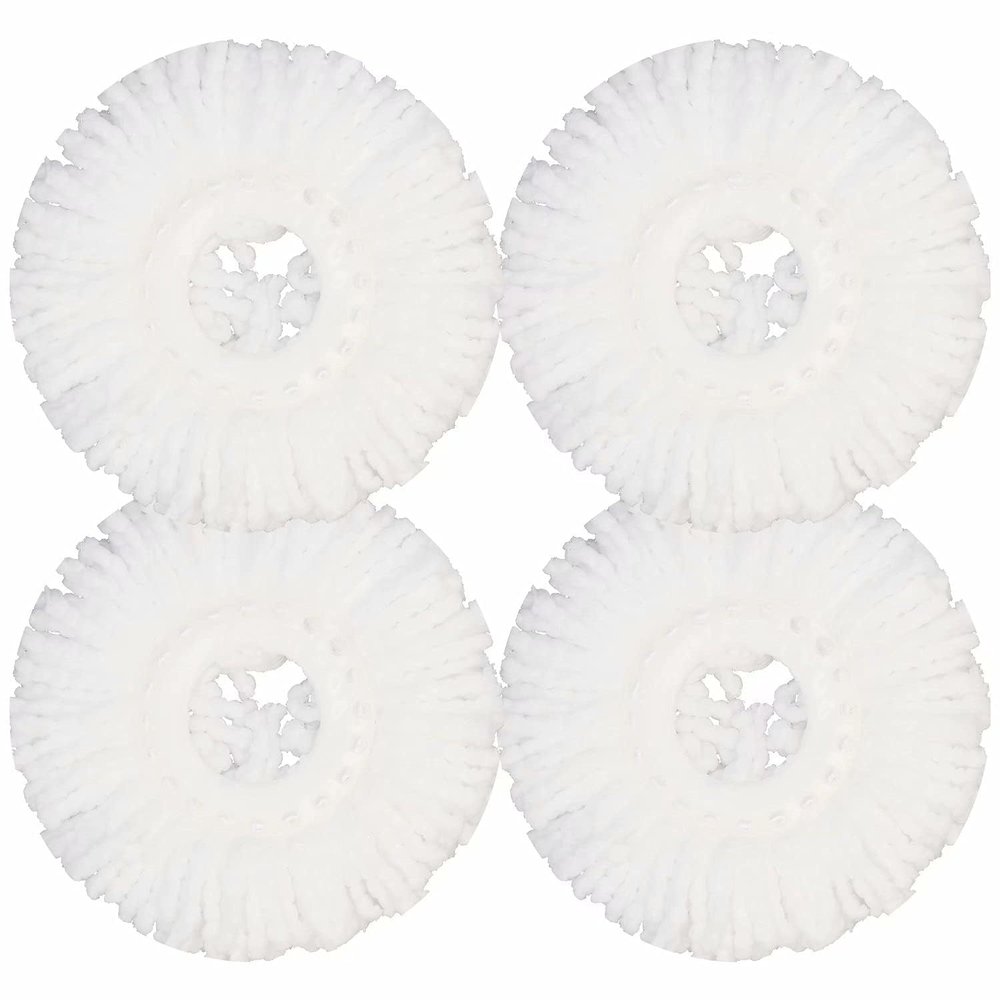 Mop Head for Hurricane Spin Mop Microfiber Mop Head for 360Spin Magic Mop Refills Round Standard Size Mop Pads 4 Packs
