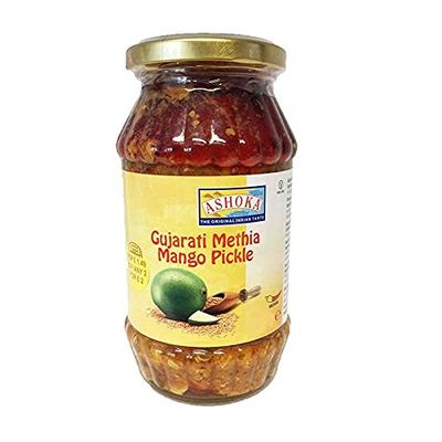 Ashoka - Mango Mixed With Cracked Fenugreek Pickle - (gujarati methia mango pickle - medium) - 500g - (pack of 2)
