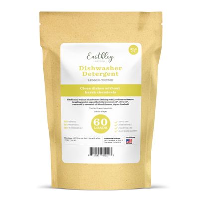 Earthley Wellness, Dishwasher Detergent, Eco-Friendly, Pure, Certified Organic Dish Detergent (60 Loads, Lemon-Thyme)
