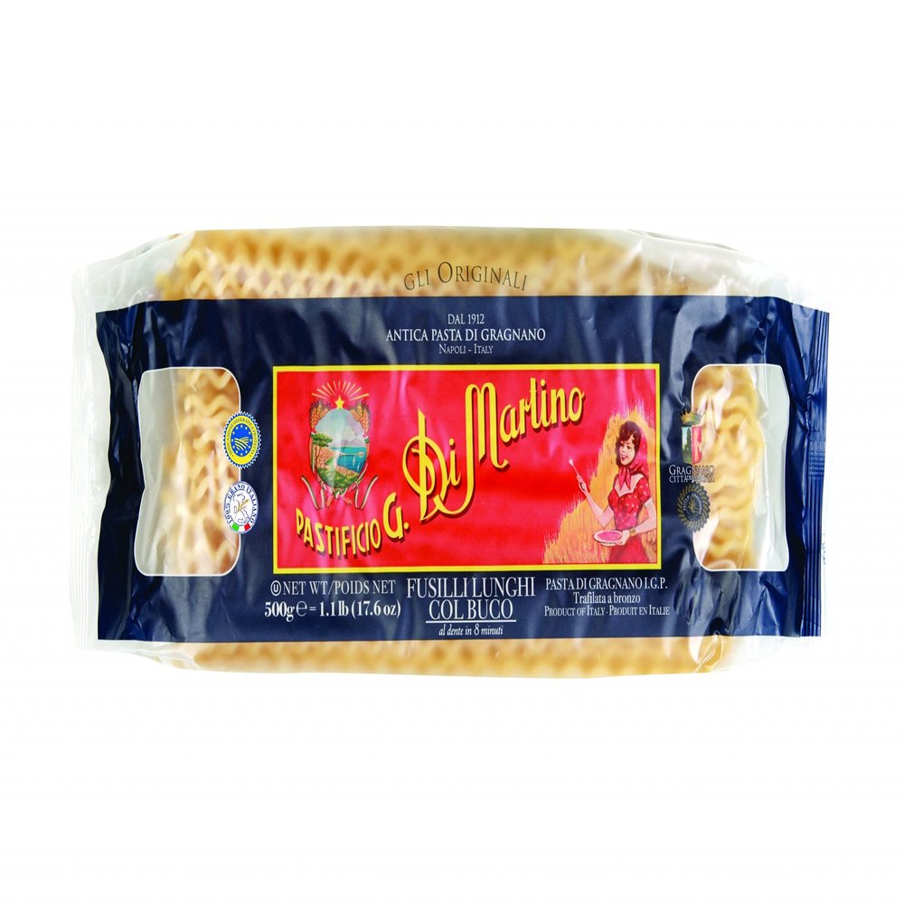 Di Martino - Italian Fusilli Lunghi Col Buco [Long Fusilli], (4)- 17.6 oz. Pkgs.