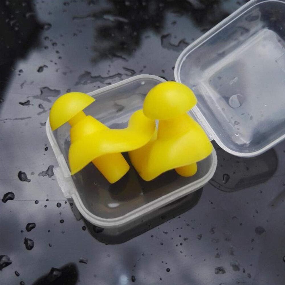 6 Pairs Silicone Earplugs Safety Protection Noise Cancelling Reusable Earplugs for Swimming, Snoring and Sleeping - Yellow
