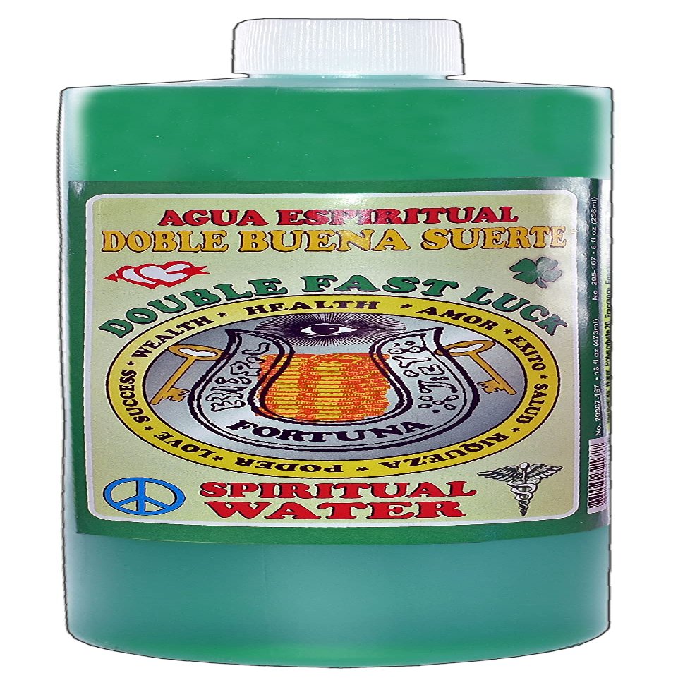 1 BOTTLE DOUBLE FAST LUCK SPIRITUAL WATER-DOBLE BUENA SUERTE AGUA ESPIRITUAL 16OZ - MAGICK PAGAN