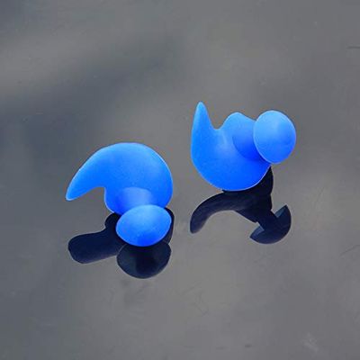 6 Pairs Silicone Earplugs Safety Protection Noise Cancelling Reusable Earplugs for Swimming, Snoring and Sleeping - Blue