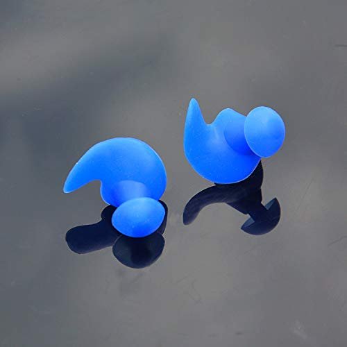 6 Pairs Silicone Earplugs Safety Protection Noise Cancelling Reusable Earplugs for Swimming, Snoring and Sleeping - Blue